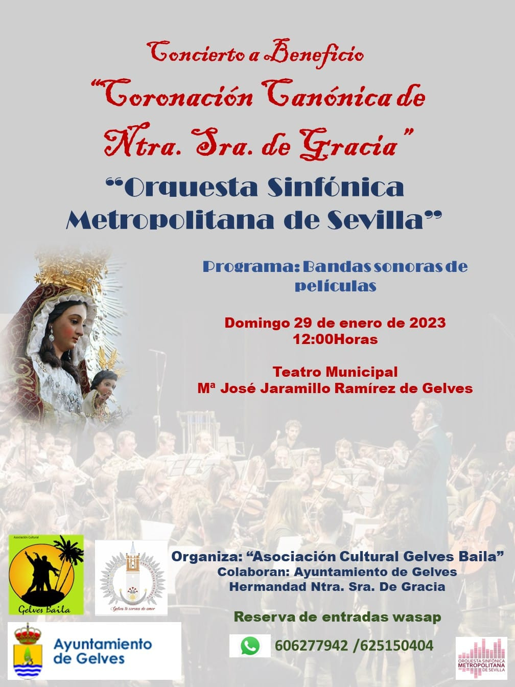 concierto a beneficio coronación virgen de gracia