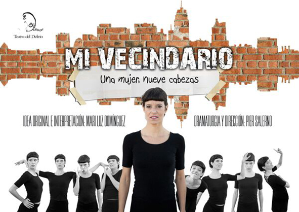 mi vecindario, una mujer, nueve cabezas