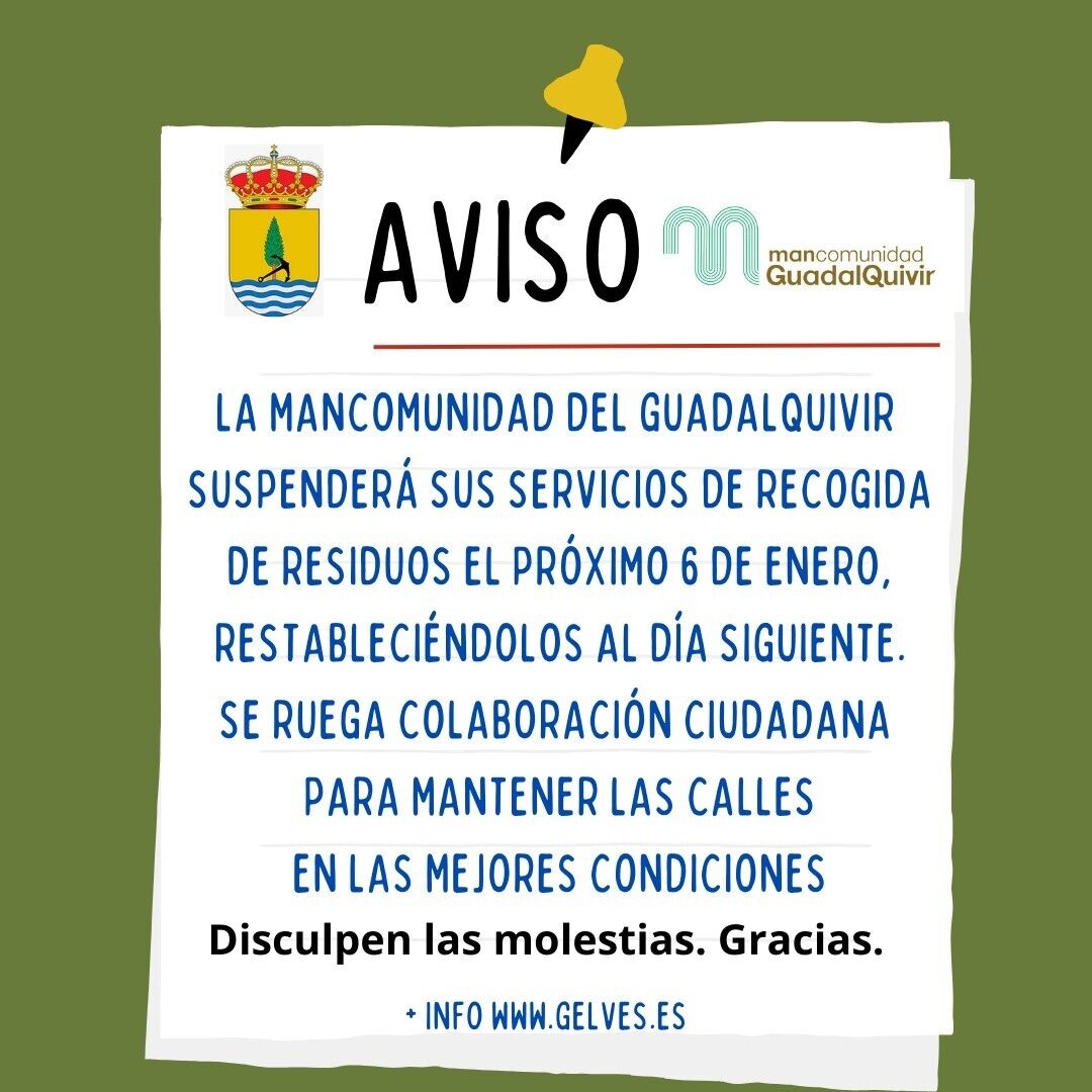AVISO 6 ENERO BASURAS