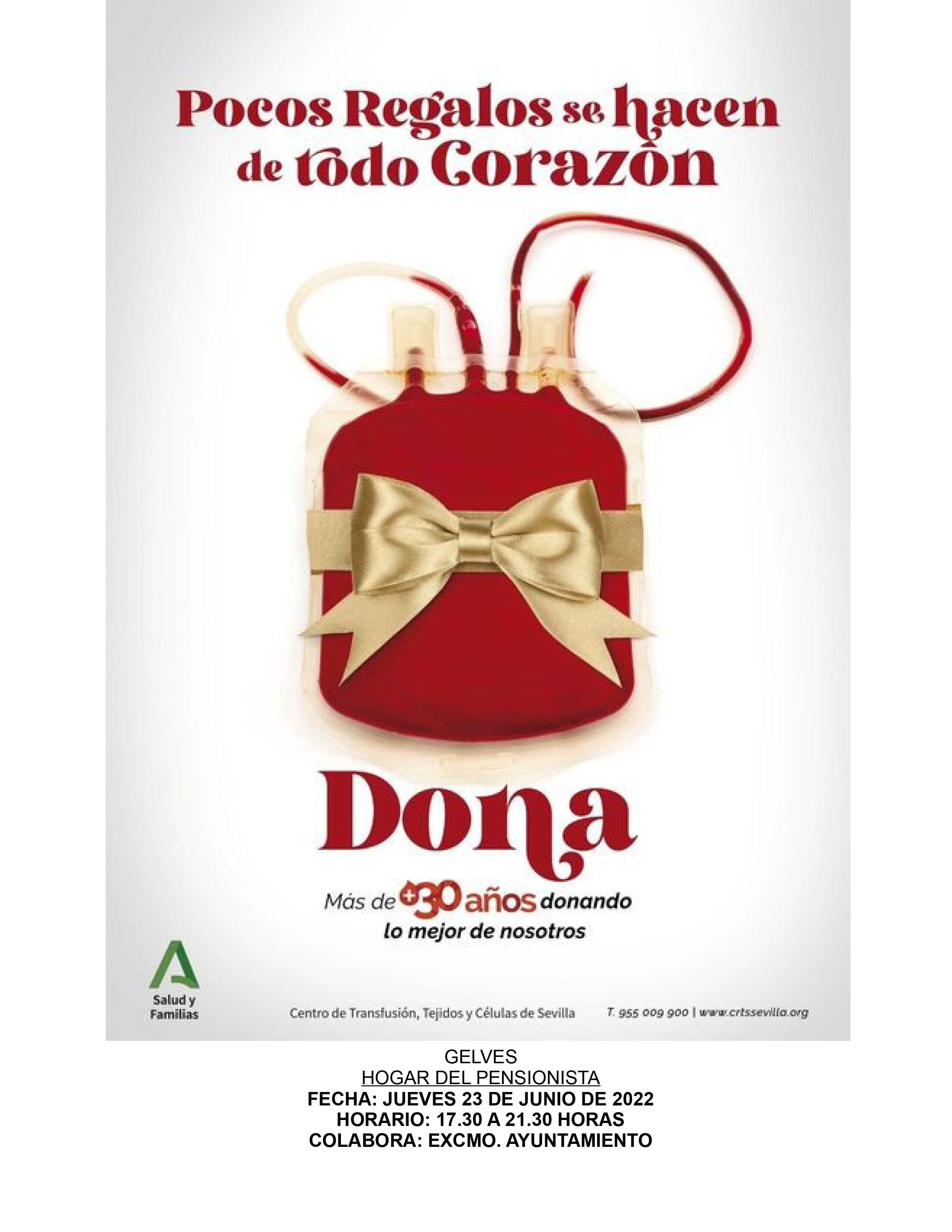 cartel donacion gelves 23 junio 2022