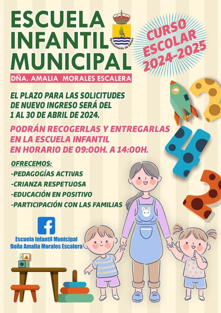 cartel plazo solicitudes escuela infantil 2024