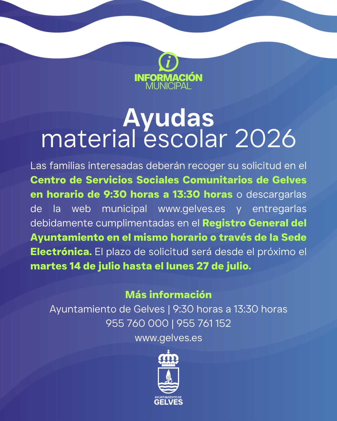 CARTEL AYUDAS MATERIRAL ESCOLAR CURSO 26-27 GELVES