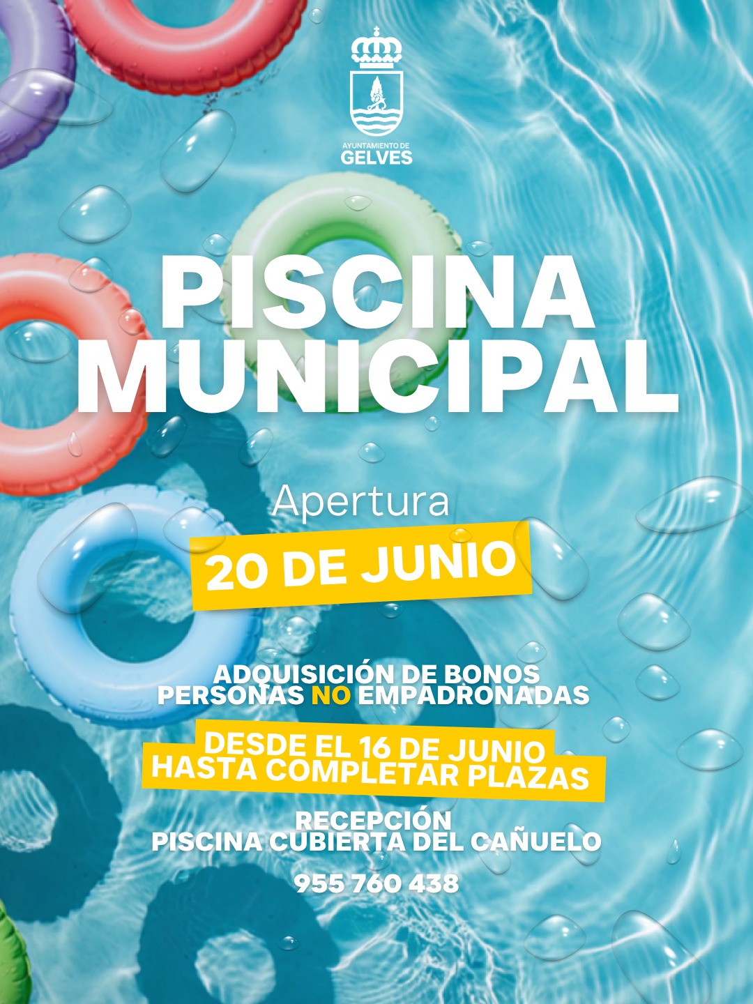 Cartel plazo no empadronad@s piscina verano gelves 26