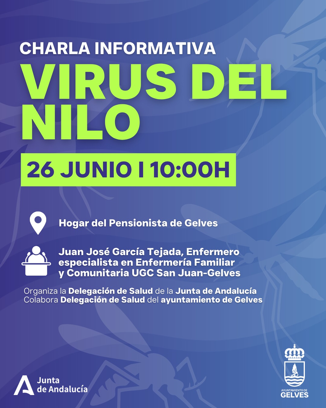 cartel charla mosquito nilo 26 junio 26