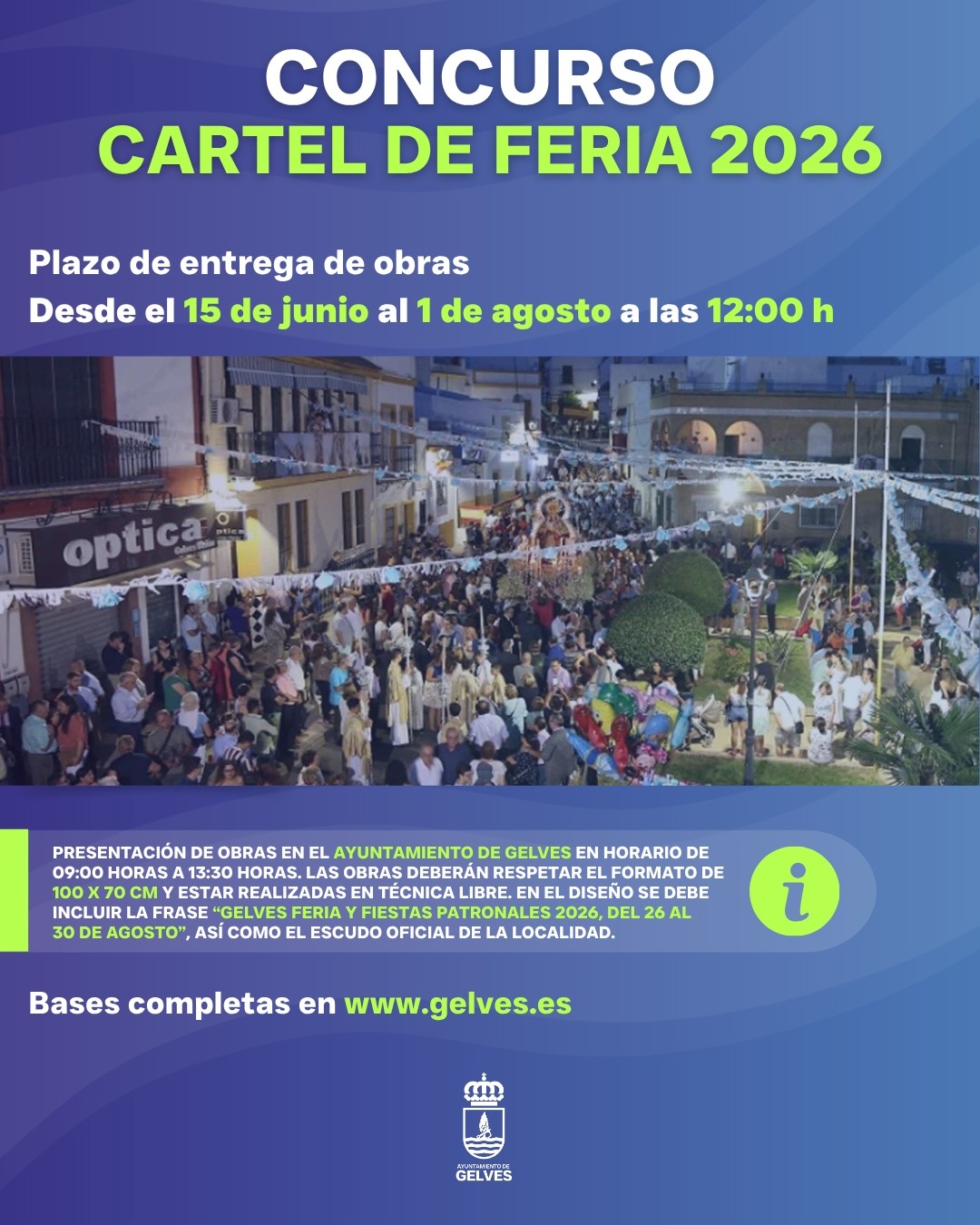 Concurso para la elección del cartel de la Feria y Fiestas Patronales de Gelves 2026 cartel concurso cartel feria gelves 2026