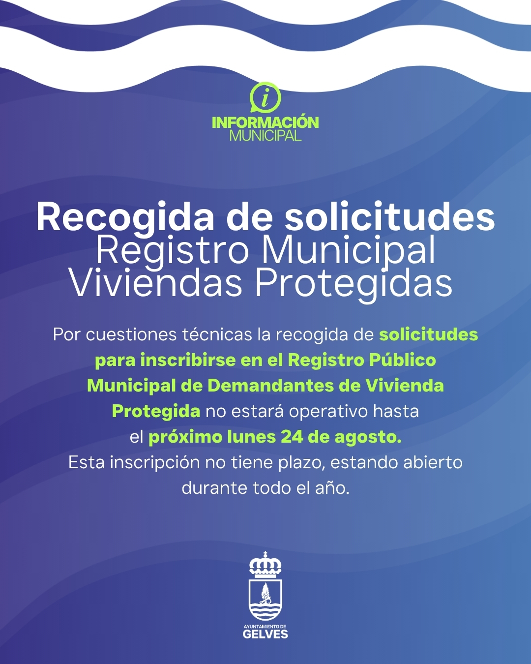 cartel interrupción registro VPO agosto 26