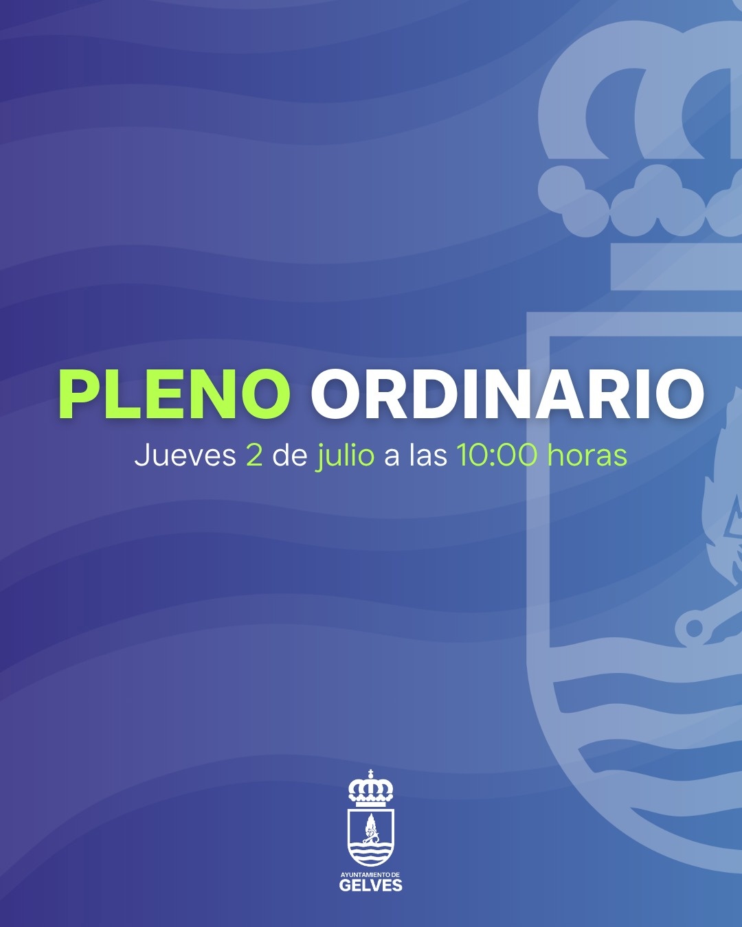 El Ayuntamiento de Gelves celebrará sesión plenaria de carácter ordinario el próximo jueves 2 de julio pleno 2 julio 26