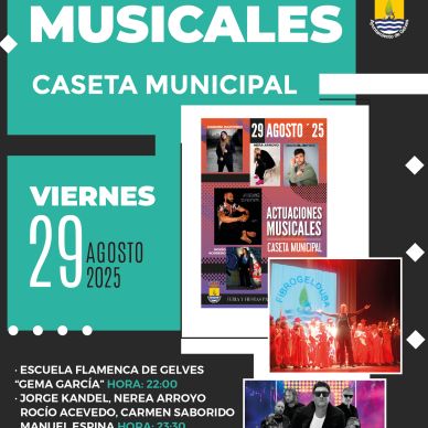 CARTEL ACTUACIONES MUSICALES 29 agosto 2025