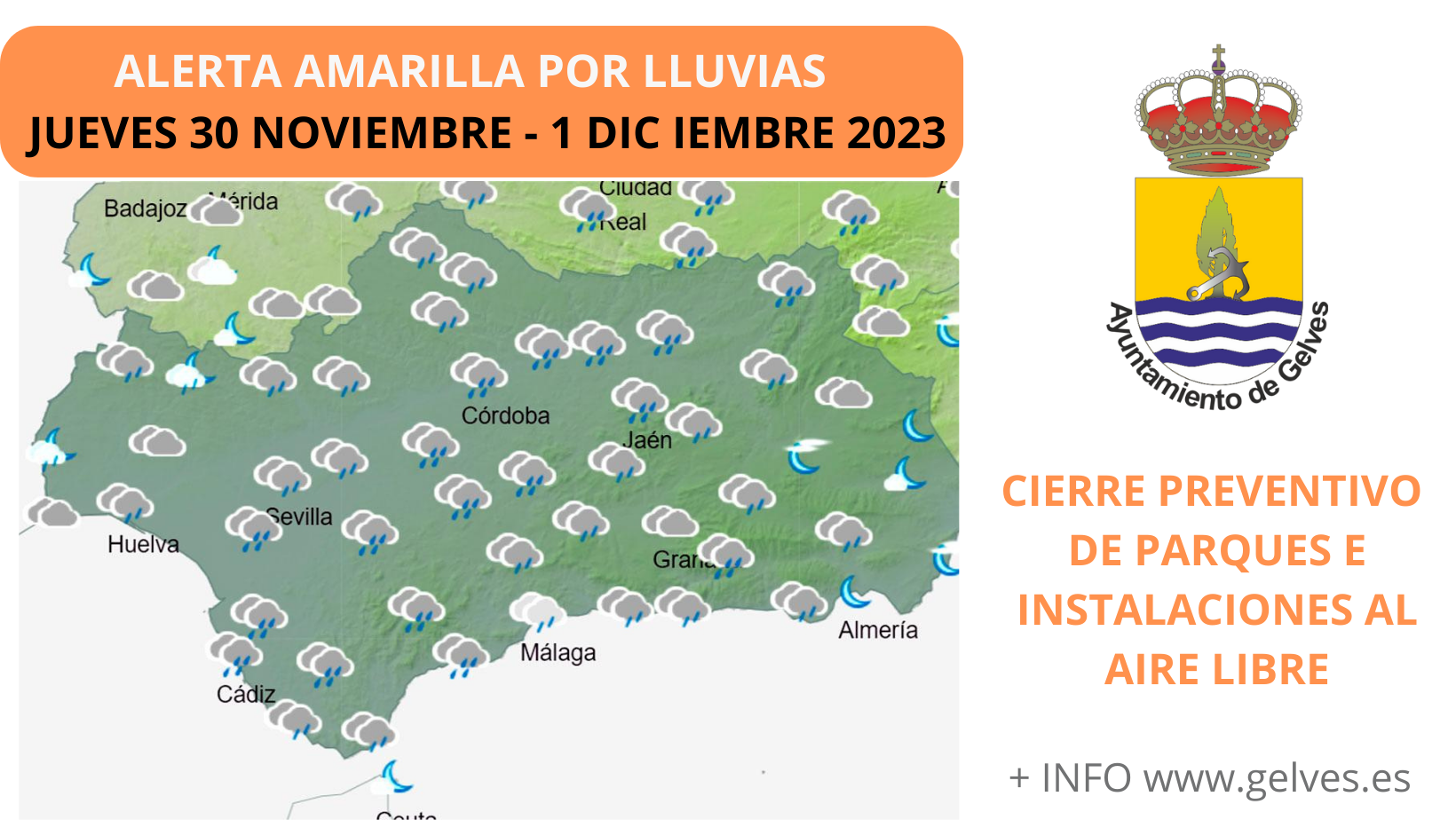CIERRE PREVENTIVO DE PARQUES, INSTALACIONES 30 NOV 23
