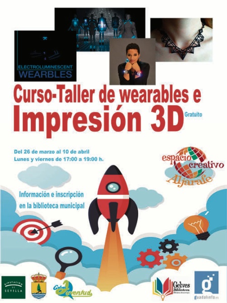 Cartel curso de wearables e impresión 3d