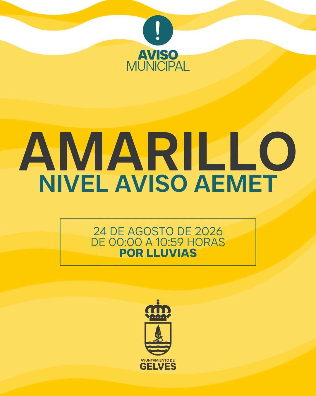 aviso amarillo lluvias 24 agosto