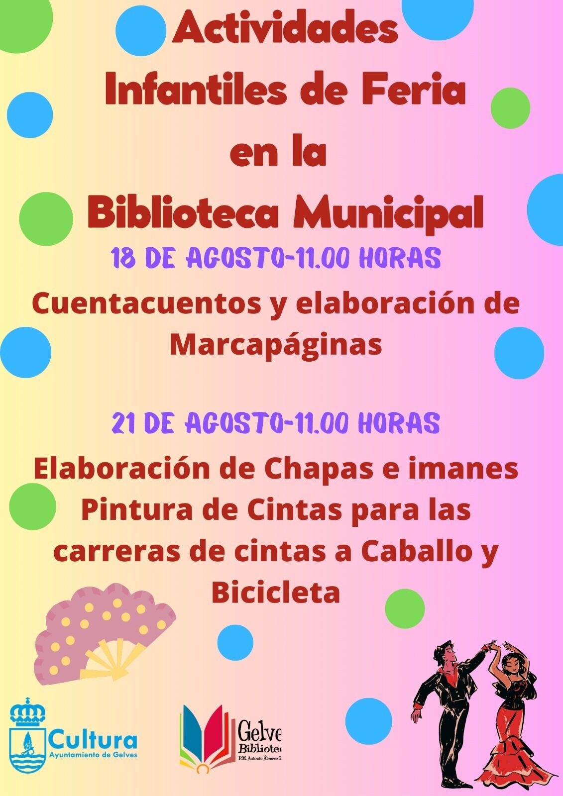 cartel actividades infantiles biblioteca gelves feria 23