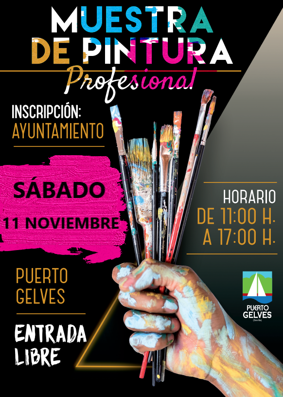 cartel muestra de pintura puerto gelves NOV 2023