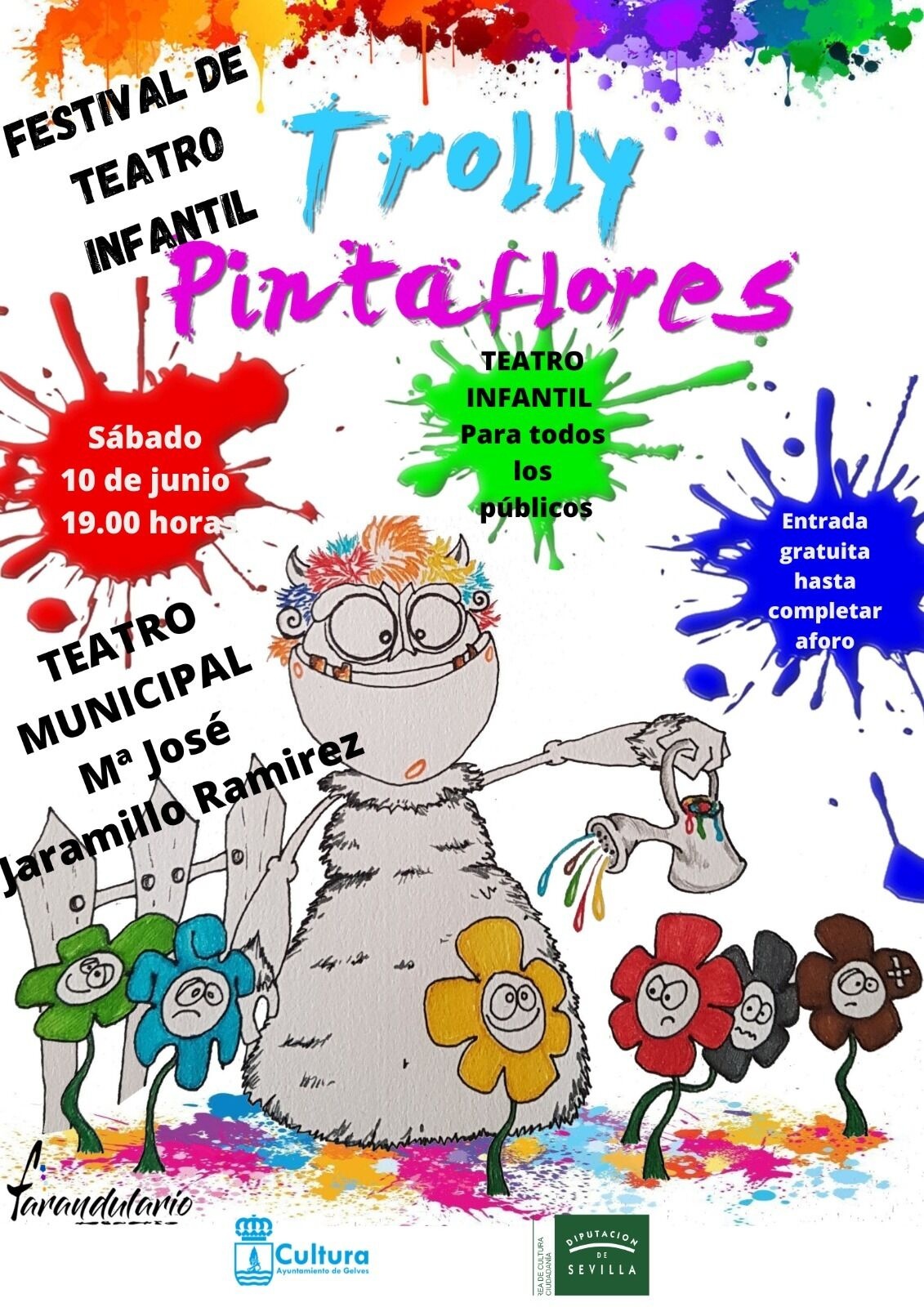 cartel teatro trolly pintaflores