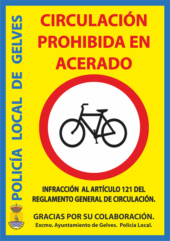 cartel policia local bicicletas