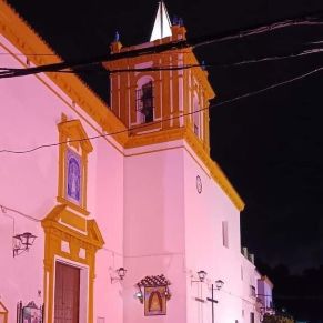 dia contra cancer de mama gelves 2023-iluminacion iglesia